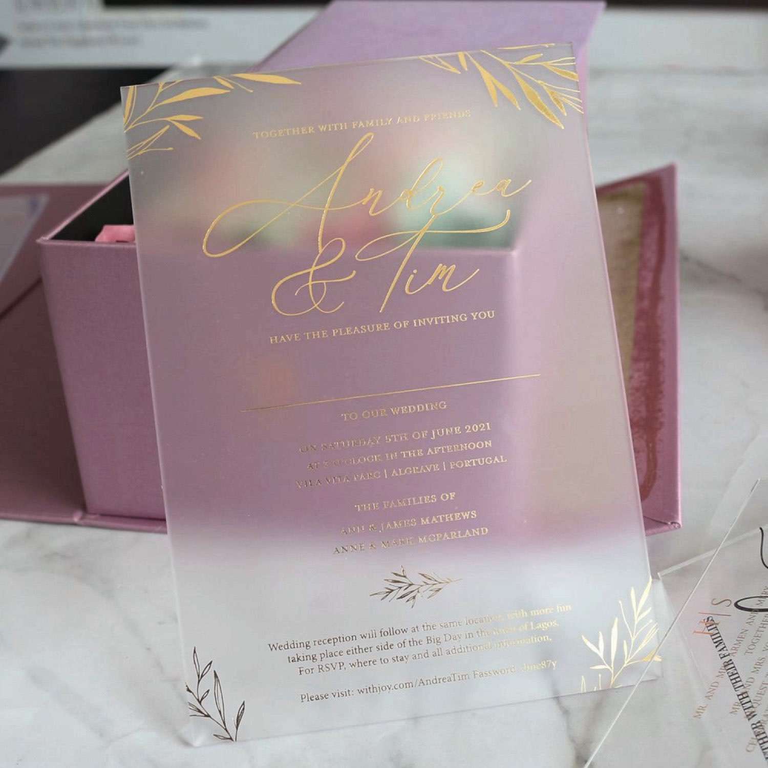 Transparent or Frosted Acrylic Invitation Card Latest Invitation Personalized Custom